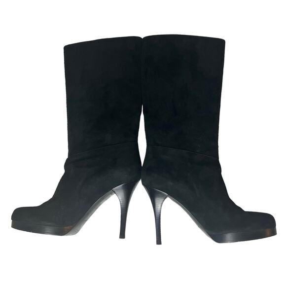 Balenciaga Black Suede Platform Stiletto Heel Boots Size 37 EU - Picture 9 of 13